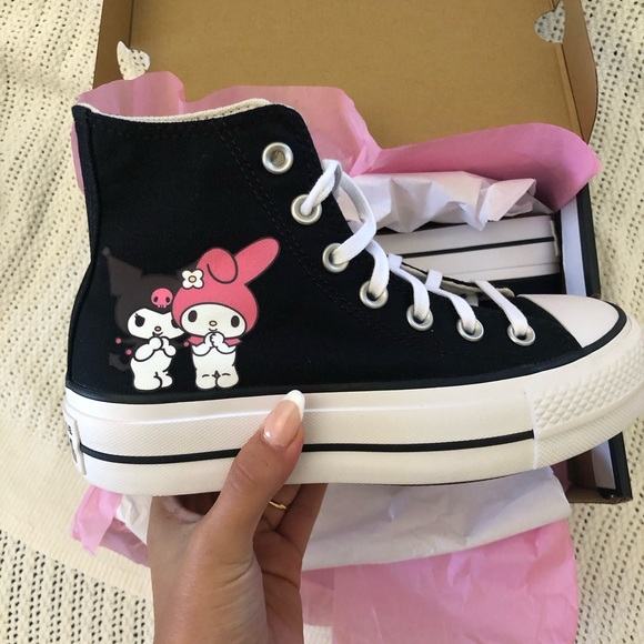 Black platform kuromi& my melody converse - Picture 1 of 6